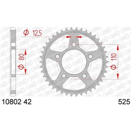 Afam, rozeta 4350 42 Honda CRF 1000 AFRICA TWIN / DCT / ADVENTURE SPORT '16-18 (JTR1332.42) (řetěz 525), stříbrná barva