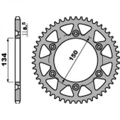 NG, přední brzdový kotouč, Yamaha TW 125 99-04 (220x86x3,5)