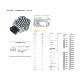 DZE, regulátor napětí, Honda CBR/CBF/CB/NTV/VFR/VT/VTR (35A) (RGU-107,CL691-12,ESR580 ESR587)