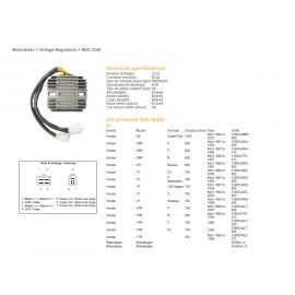 DZE, regulator napětí, Honda VF 750 C '94-'03, NTV 650 '88-'97, CBR600F '87-'90, CB1300 '98-'02 (ESR530 ESR531) (SH593A-12, SH58