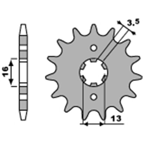 PBR, přední řetězové kolečko, 563 11 18NC Suzuki LT 50 (84-05) (řetěz 420)