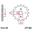 JT, přední řetězové kolečko 415 11 Suzuki TS 50, Yamaha DT 50MX (41511JT) (řetěz 420)