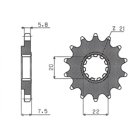 Sunstar, přední řetězové kolečko 2120 13 Honda CR 125R '04-'07, CRF 250R/X '04-'17 (JTF1323.13) (řetěz 520) (212013JT)