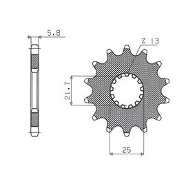 Sunstar, přední řetězové kolečko 565 13 / 2141 13 Kawasaki KXF 450 '06-, Yamaha YZF/WRF 400/426/450 (JTF565.13) (řetěz 520) (565