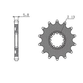 Sunstar, přední řetězové kolečko 2141 13 Kawasaki KXF 450 06-19 (JTF1565.13) (JTF565.13) (řetěz 520) (56513) (214113JT)