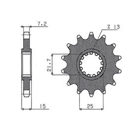 Sunstar, přední řetězové kolečko 2082 14 Kawasaki ZX 6R '95-'97 (JTF1182.15) (208214JT)