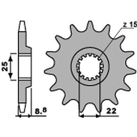 PBR, přední řetězové kolečko, 1248 14 KTM SX/EXC '91-'19 (JTF1901.14) (řetěz 520) (124814JT)