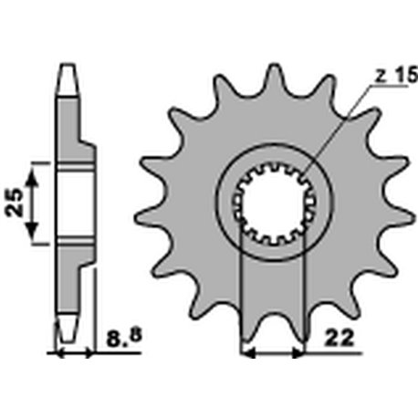 PBR, přední řetězové kolečko, 1248 14 KTM SX/EXC '91-'19 (JTF1901.14) (řetěz 520) (124814JT)