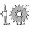 PBR, přední řetězové kolečko, 1248 14 KTM SX/EXC '91-'19 (JTF1901.14) (řetěz 520) (124814JT)