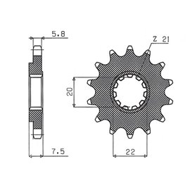 Sunstar, přední řetězové kolečko 2120 14 Honda CR 125R '04-'07, CRF 250R/X '04-'17 (JTF1323.14) (řetěz 520) (212014JT)