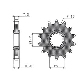 Sunstar, přední řetězové kolečko 2142 17 Yamaha TDM 850 '96-'00 (JTF1586.17) (řetěz 525) (214217JT)