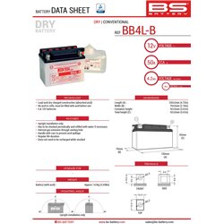 BS, akumulátor BB4L-B (YB4L-B) 12V 4AH 121X71X93, olověný (56A) (8) UE2019/1148