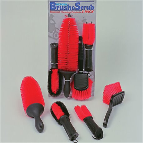 Oxford, sada štětců na čištění motocyklu, BRUSH SCRAP 4 PACK (původní kód: OF607)